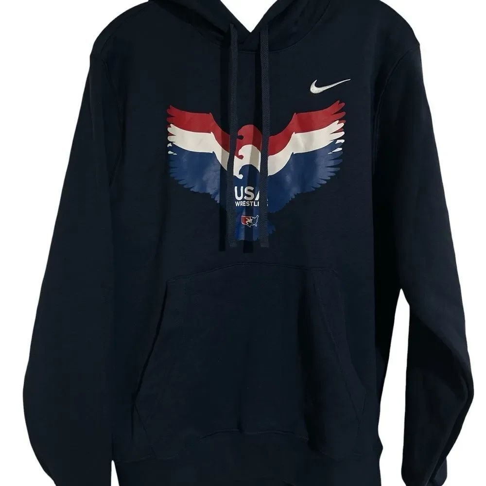 Boys Nike Navy Hoodie with USA Eagle Graphic